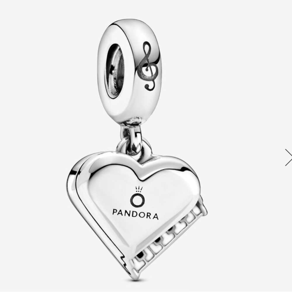 Grand Piano Heart Dangle Pandora Charm
